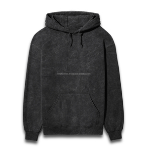 Sweat à capuche en polyester délavé à l'acide, style streetwear, effet vieilli, 100% polyester, imperméable et respirant - Product Image 1