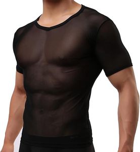 T-shirt en maille noire style streetwear à manches courtes, col rond, coupe ajustée, respirant, tricoté, décontracté, hauts streetwear, chemises en maille à demi-manches - Product Image 2