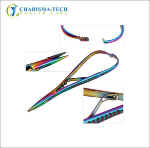 ที่จับเข็มผ่าตัด CHARISMATECH รุ่นพรีเมียม Mathieu แบบเคลือบไทเทเนียม/เรนโบว์ พร้อมด้ามจับแบบคีมสำหรับเย็บแผล  พร้อมระบบ Rapid Action R - Product Image 1