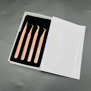 2026 Professional Stainless Steel Anti-Magnetic Eyelash Extension Tweezers Set Smooth Customized Tweezers - Product Image 1