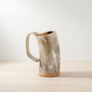 Juego de Jarra de Cuerno Vikinga Hecha a Mano, con Abridor de Botellas de Cuerno de Búfalo, Estilo Náutico Pulido - Product Image 3