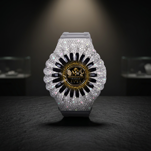 Montre Moissanite World Luxury entièrement sertie de moissanite, quartz, 45 mm, cristal saphir, unisexe, analogique - Product Image 1