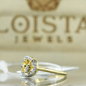 แหวนเพชรทรงกลมตัดแบบคลาสสิกสีเหลืองทองงานแฮนด์เมดสำหรับผู้หญิงของขวัญแต่งงานสำหรับเพื่อนเจ้าสาว - Product Image 4