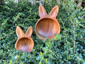Bols en bois d'acacia/mangue de luxe en forme de lapin, écologiques, durables, article cadeau haut de gamme pour mariage, fête de pendaison de crémaillère, vaisselle de service - Product Image 5