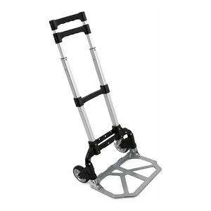 Chariot de plateforme pliable en alliage d'aluminium avec poignée réglable, capacité de 70-90 kg, 2 roues pour le shopping et les voyages - Product Image 1