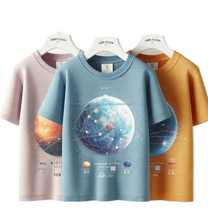 Comfortable High-grade O-Neck T-Shirts Short Sleeved Custom-Designed Printed Logo Knit Cotton Single Jersey at Wholesale Price - Product Image 3