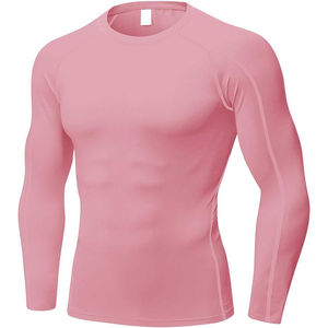 Vente en gros de t-shirts de compression à manches longues pour hommes, respirants, pour la course à pied et la musculation, avec personnalisation de la marque - Product Image 1