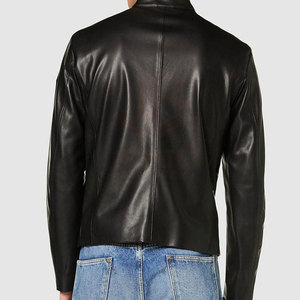 IBRATEX INTERNATIONAL Servicio OEM Chaqueta de Cuero Personalizada de Primera Calidad con Cuello Camisero Transpirable y Ecológica para Hombre - Product Image 4