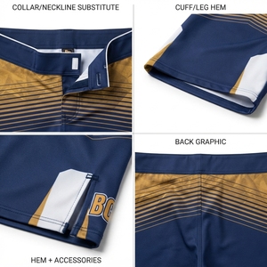 MMA Fight <b>Shorts</b> for Men 4-Way Stretch Microfiber Sublimated BJJ <b>Grappling</b> Board <b>Shorts</b>-Wholesale OEM Size XXL All Seasons - Product Image 4