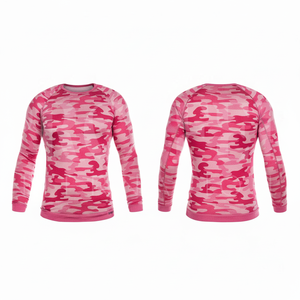 Haut de compression respirant à manches longues pour activités de plein air, motif camouflage, séchage rapide, extensible, pour entraînement sportif - Product Image 2