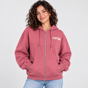 Sudadera con capucha Premium Dusty Rose para mujer, informal, de forro polar, con estampado gráfico personalizado, cálida, para venta al por mayor - Product Image 1