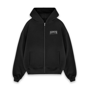 Custom Men Print Embroidered Premium Heavyweight <b>Zip</b> Hoodie Regular Fit Oversize Drop Shoulder Casual Knitted Winter - Product Image 1