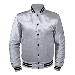 OEM Custom High Quality Men's College Baseball Bomber <b>Jacket</b> Thin Varsity Leather Stand Chenille Embroidery Letterman Style - Product Image 4