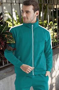 Conjunto de chándal verde con chaqueta con cremallera y pantalones jogger, ropa deportiva, ropa de equipo, ropa casual, conjunto de chándal verde con chaqueta con cremallera y pantalones jogger - Product Image 3