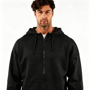 Sudadera con Capucha Personalizada con Pedrería, 100% Algodón, Tejido de Felpa, Logotipo Frontal, Unisex, Color Sólido, Invierno, Corte Holgado, Bolsillos Grandes, Transpirable, Antiencogimiento - Product Image 6