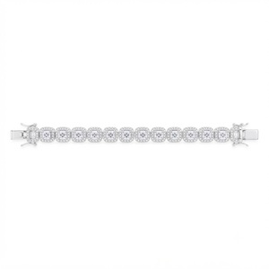 Pulsera de tenis de moissanita con corte princesa de plata de ley 925, joyería de lujo para mujer, estilo geométrico para ella - Product Image 5