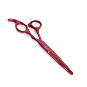 Ciseaux de coiffure professionnels rouges pour démêlage, ensemble complet, manche en acier, acier inoxydable, droit, pour droitiers, tranchants - Product Image 2