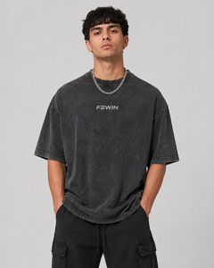 เสื้อยืดคอกลมโอเวอร์ไซส์ทรงลำลอง Force 2 Win 2026 สำหรับผู้ชาย ไซส์ XL ผ้าคอตตอน 100% ระบายอากาศได้ดี ผ้าถักเนื้อนุ่ม สีพื้น - Product Image 1