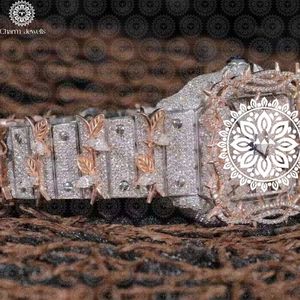 Charm Jewells Montre carrée en acier inoxydable pour femme avec lunette en diamant, cristal saphir, quartz analogique, luxe, mode, 38 mm - Product Image 3