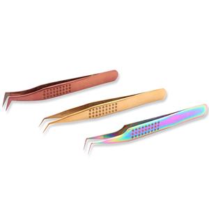 Juego de pinzas para extensiones de pestañas Soft Grip Best de acero inoxidable con puntas puntiagudas hechas a mano para resultados dignos de salón - Product Image 3