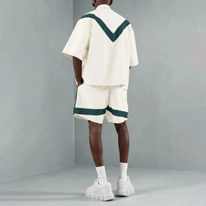 Luxury <b>Men's</b> Unisex Tracksuit Oversized Set Front Print Logo Knitted Solid <b>Summer</b> Tech Zipper <b>Jacket</b> & Shorts Outerwear <b>Men</b> Set - Product Image 2