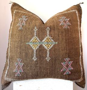 Gorgeous White Moroccan Cactus Silk <b>Cushion</b> Covers Pure Sabra Pillow Decorative <b>Cushions</b> Handmade Moroccan Abstract Pillow - Product Image 2