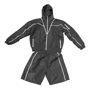 Ensemble de survêtement d'été respirant pour homme, personnalisé, avec fermeture éclair, en polyester et coton, coupe-vent deux pièces, ensemble short - Product Image 5