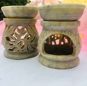 Top vente Stéatite Jaali travail sculpté brûleur à huile huiles essentielles Premium diffuseur d'arôme lampe d'aromathérapie fournisseur en gros - Product Image 6