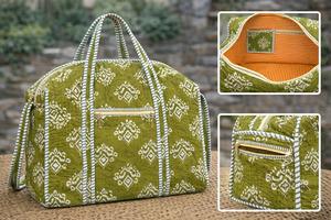 Large Bohemian Vintage Floral Duffle Bag Quilted Cotton Weekend Overnight Shoulder <b>Strap</b> Quirky Shopping Bag High Quality Custom - Product Image 5