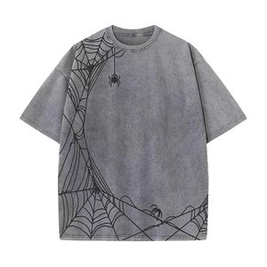 เสื้อยืดโอเวอร์ไซส์สไตล์สตรีทลายกราฟิกพิมพ์ลาย คอโอ แขนสั้น ผ้าคอตตอนเจอร์ซีย์ 100% ทรงพอดีตัวสำหรับผู้ชาย - Product Image 2