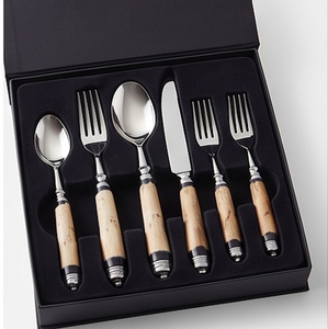 <b>Vintage</b> Flatware <b>Set</b> With Wooden Handles And Mirror Polished Stainless Steel <b>Cutlery</b> For Home Dining - Product Image 6