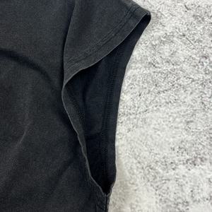 Custom Oversized Plain Blank logo Black Cotton Label Breathable Sleeveless Crew Neck Acid Wash <b>T</b>-<b>shirt</b> - Product Image 3