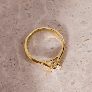 Anillo de Compromiso de Diamante Moissanite de 0.5ct D VVS1, Joyería Nupcial de Oro Real de 14k con Certificado GRA, Boutique Elegante para Mujer - Product Image 3