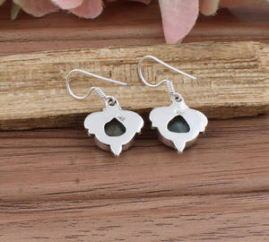 Boucles d'oreilles en labradorite naturelle, argent sterling 925 plaqué or, pierres précieuses, boucles d'oreilles pendantes, femmes, mariage, luxe, vente en gros, fabrication artisanale - Product Image 3