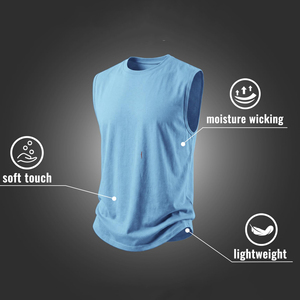 Débardeurs de sport sans manches pour hommes, tissu léger de haute qualité, veste d'entraînement, chemise de fitness, vêtements de sport pour hommes - Product Image 4