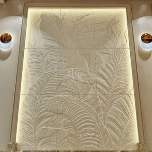 Panel de Mural de Pared de Mármol Hecho a Mano para Interiores de Villas y Hoteles - Product Image 3