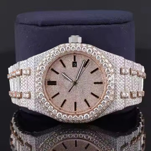 Reloj de Lujo con Diamantes Moissanite para Hombre, Reloj de Pulsera Analógico de Cuarzo Simple para Uso Diario, Colección Premium de Relojes de Moda - Product Image 5