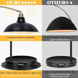 Lampe sur pied de luxe avec base en marbre et cadre doré pour villa et projets d'aménagement intérieur haut de gamme - Product Image 1