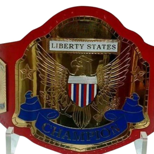 Cinturón de Campeón de los Estados Unidos Liberty, Correa Roja con Diseño de Águila Dorada y Azul, Cinturones de Título Coleccionables Premium - Product Image 5