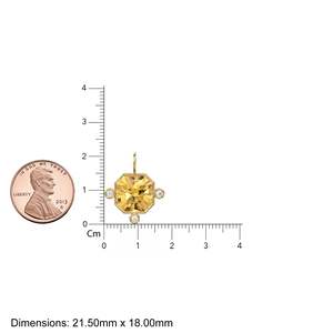 Colgante de oro amarillo macizo de 14k con diamante Heliodor de 7 quilates y bisel de berilo, piedra de nacimiento de junio, accesorio de joyería, dije de gema amarilla - Product Image 2