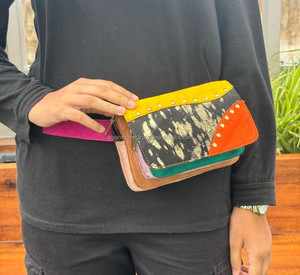 Riñoneras de cuero genuino de piel con estampado de animales hechas a mano Real para mujer, bolsas de bolsillo de cadera ajustables con estilo Vintage occidental para Festival - Product Image 4