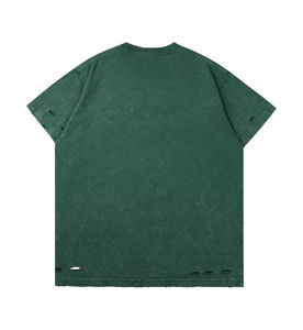 เสื้อยืดโอเวอร์ไซส์สไตล์วินเทจสำหรับผู้ชาย ลุคย้อนยุคแบบฟอกสี ผ้าฝ้าย สตรีทแวร์ - Product Image 1