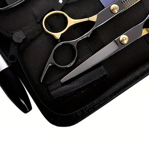 Kit de ciseaux de barbier en acier inoxydable de haute qualité, comprenant des ciseaux à effiler, des outils de beauté, personnalisable - Product Image 5