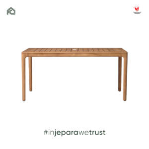 Premium Solid Teak Wood Scandinavian Modern Outdoor Dining Table <b>Umbrella</b> Hole for Home Furniture Garden <b>Patio</b> Resort Restaurant - Product Image 3