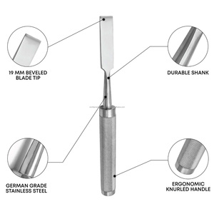 Osteótomo Cobb, Cincel Quirúrgico para Hueso, Punta Biselada de 19 mm, Acero Inoxidable de Grado Alemán, Mango Ergonómico Moleteado, Clase I, Manual - Product Image 2