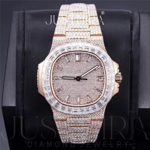 Premium Quality Moissanite Diamond <b>Watch</b> Fully <b>Iced</b> <b>Out</b> Design Fashion Luxury Wristwatch with Precision Available At Best Price - Product Image 2