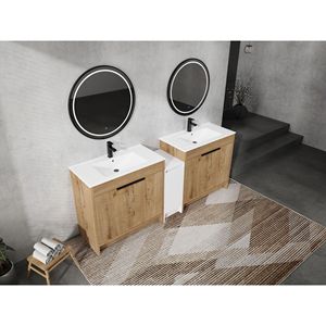Mobile Bagno Freestanding da 84 Pollici con Lavabo in Ceramica, Armadietti Contenitori e Ante con Chiusura Ammortizzata 02436IMO*2+0312 - Product Image 6