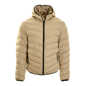 Men's Casual Winter Stand Collar Hooded Puffer Quilted Padded Bomber <b>Parka</b> Coat Zipper Solid Worsted OEM Service Available - Product Image 1