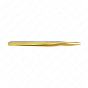 Pinzas Curvas de Acero Inoxidable Chapadas en Oro de Lujo para Extensión de Pestañas, Herramienta Aplicadora de Precisión para Uso Profesional de Belleza - Product Image 3