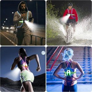 Chaleco Reflectante de Seguridad para Correr al Aire Libre, Recargable por USB, LED, Transpirable, Ligero, 100% Poliéster - Product Image 6